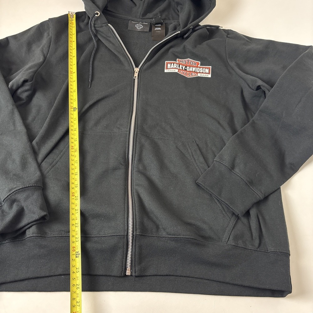 Harley Davidson Full Zip Hooded Jacket Women's Size Large Basic Black - Picture 5 of 8
